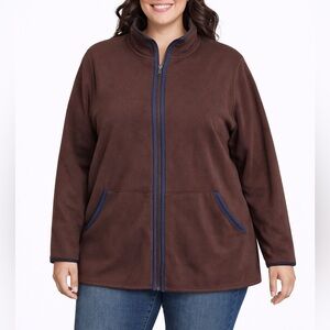 Junonia Brown Sweatshirt with Navy Piping. Size 1X